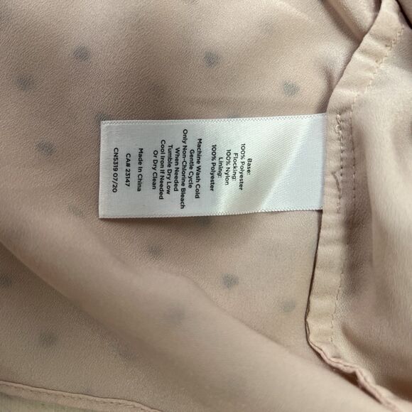 Talbots Blouse Top 2X Pink Chiffon Ruffle Long Sleeve Graphic Print Hearts - Picture 12 of 13